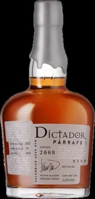 Bouteille de spiritueux : Párrafo I Fino Vintage 2008 46% de la marque Dictador