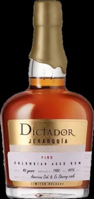 Bouteille de spiritueux : Jerarquia Fino 40 Years 1980 de la marque Dictador